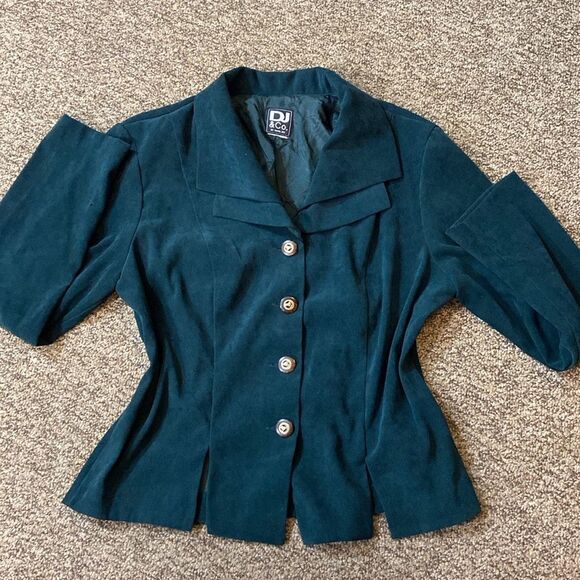 DJ & CO By Dawn Joy Suede Women's Suit Blazer Jacket Size Approxi ML - Picture 1 of 13